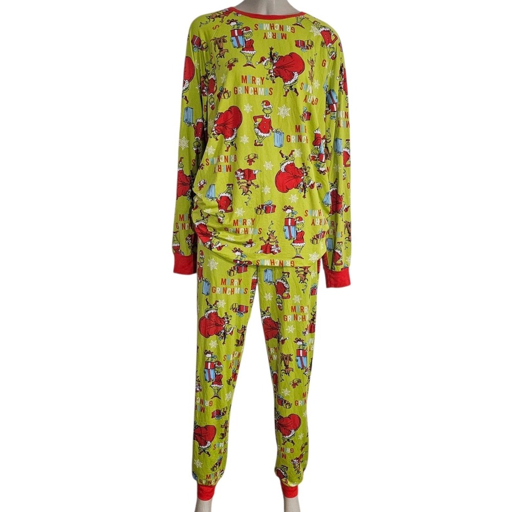 The Grinch Pajamas  Size M Set  2 Pcs Shirt Pants Christmas Dr. Seuss